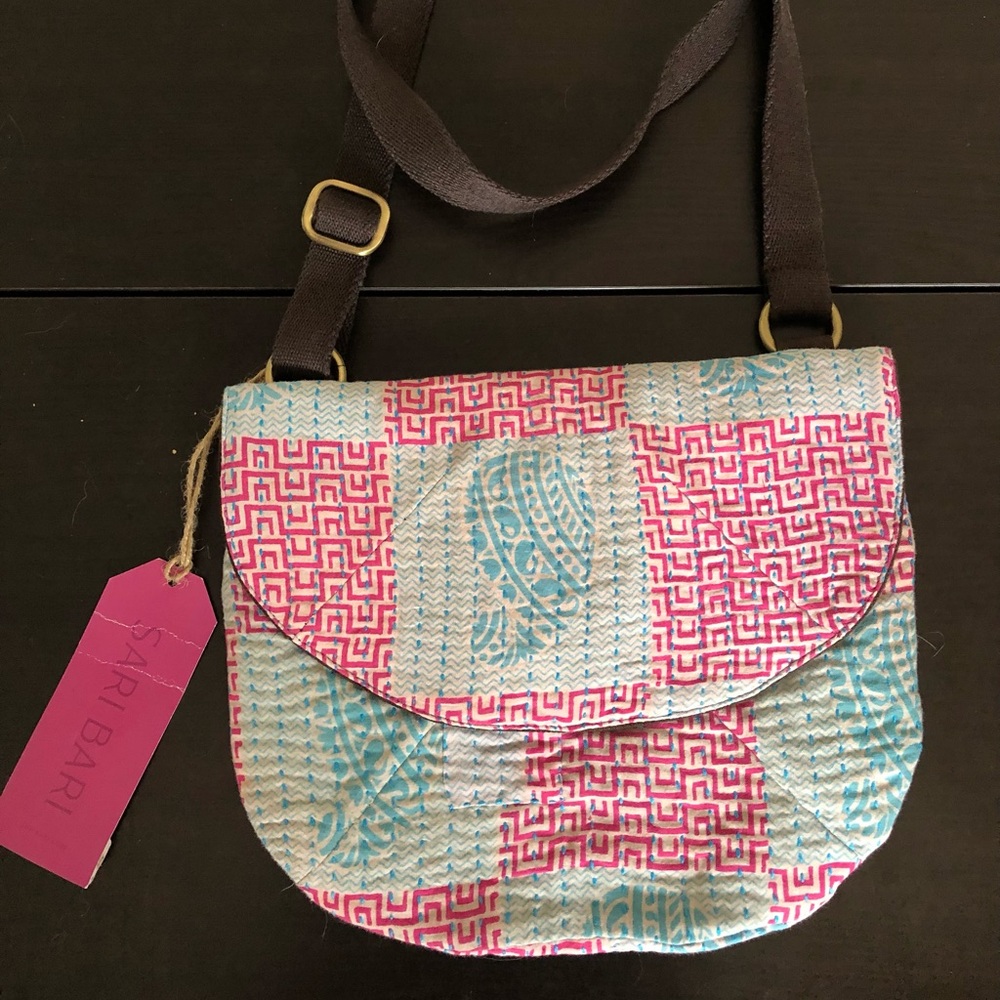 Sari Bari Pink & Blue Crossbody Bag